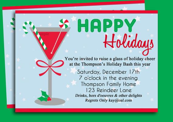 Holiday Party Invite Ideas
 Christmas Cocktail Party Invitation Printable Holiday