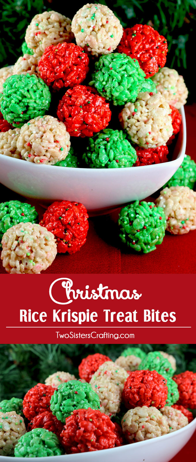 Holiday Party Snack Ideas
 Christmas Rice Krispie Treat Bites Two Sisters