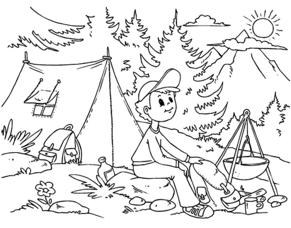 Home Coloring Pages For Boys Sumper
 8 Free Kids Printables To Take Camping diy Thought