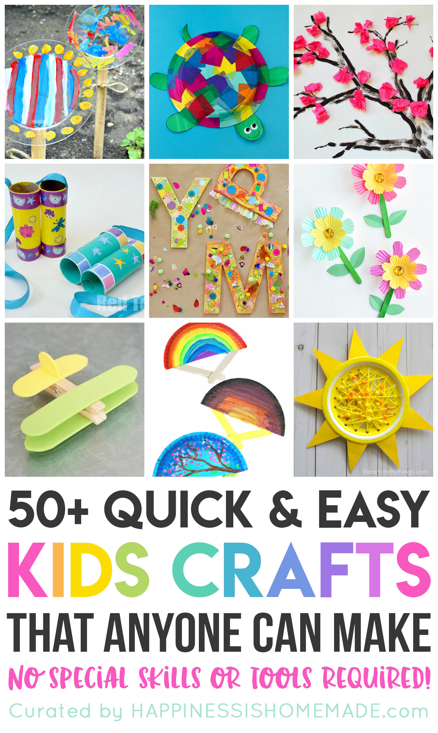 Home Crafts For Toddlers
 50 Quick & Easy Kids Crafts that ANYONE Can Make