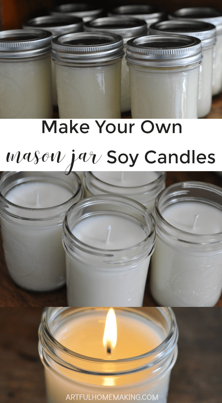 Homemade Candles DIY
 Make Your Own Mason Jar Soy Candles Tutorial Artful