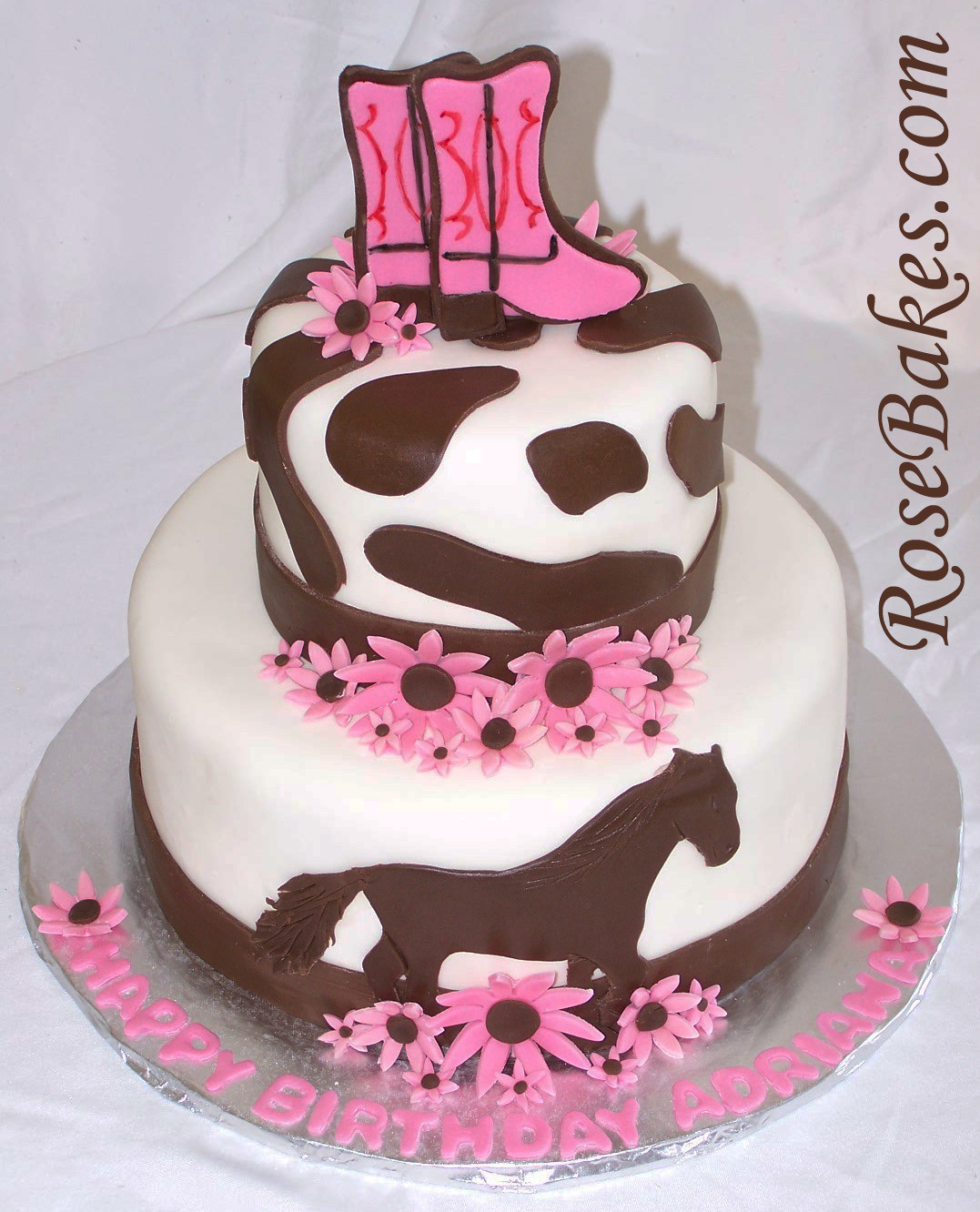 Horse Birthday Cake
 Pink Horse Cowgirl Cake Rose Bakes