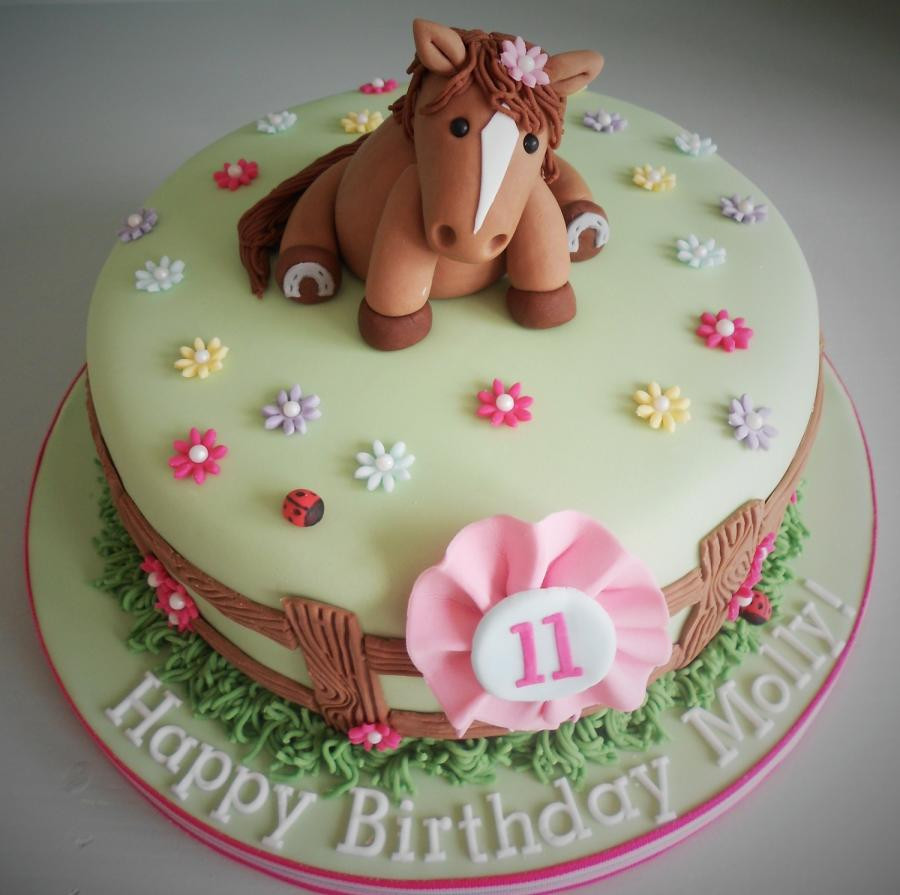 Horse Birthday Cake
 Girly Horse Birthday Cake cake by Little Aardvark Cakery