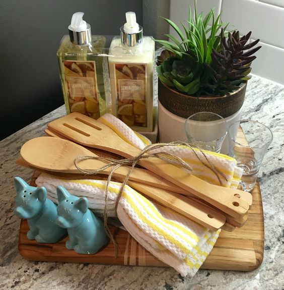 Housewarming Gift Ideas For Couples Who Have Everything
 Housewarming t Wooden chopping board hand towels