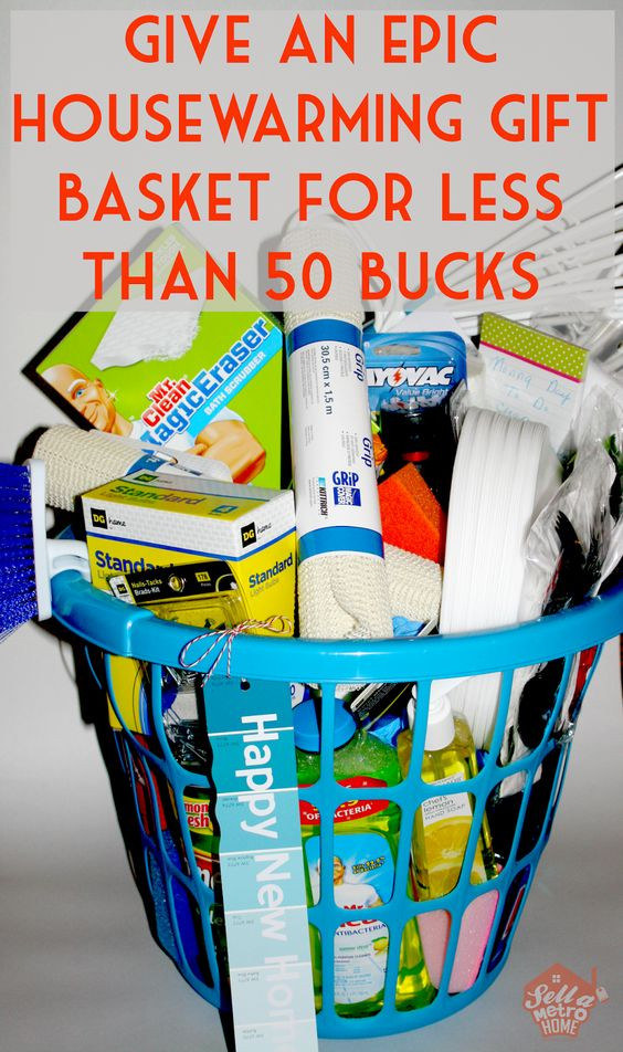 Housewarming Gift Ideas For Couples Who Have Everything
 this housewarming t basket costs less than $50 to make