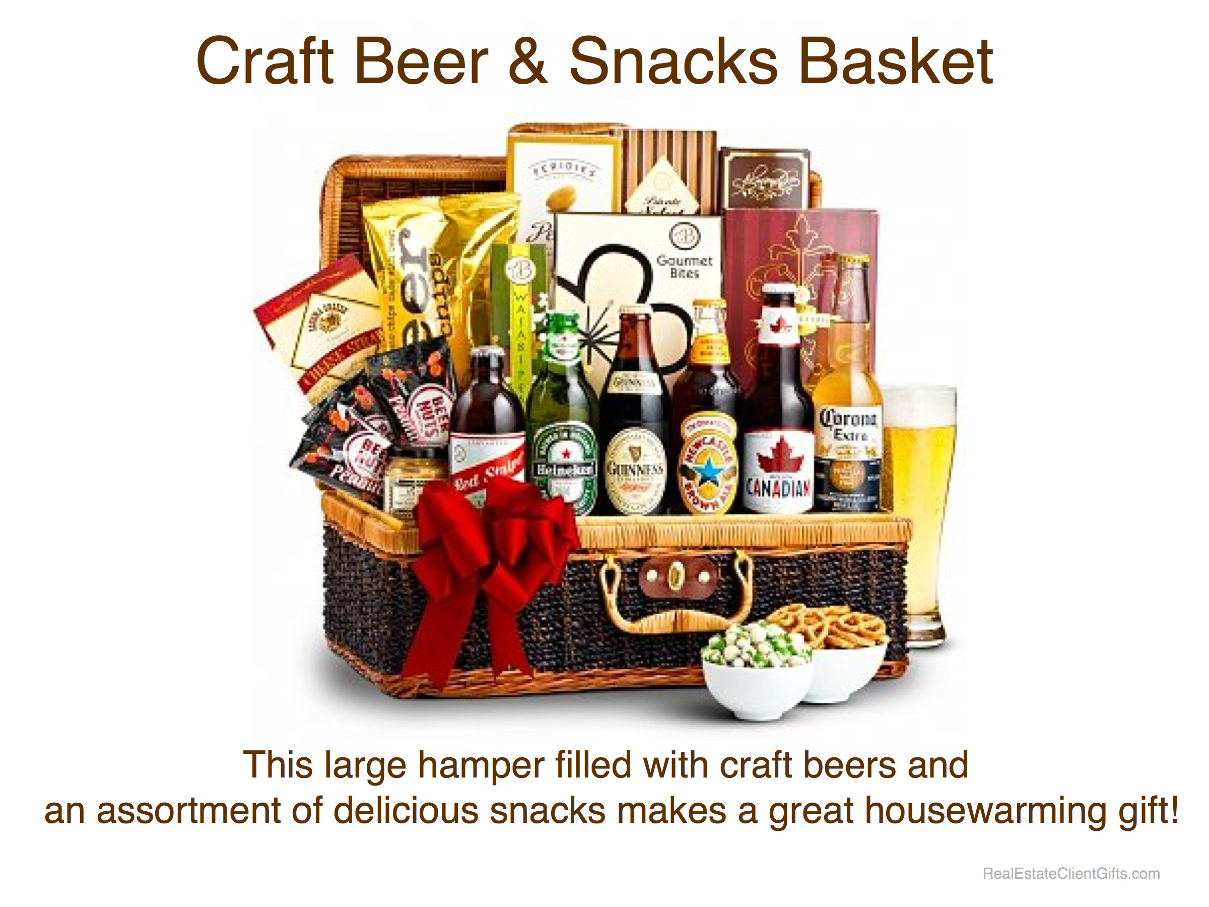 Housewarming Thank You Gift Ideas
 Craft Beer & Snacks Basket Realtor Housewarming Thank You