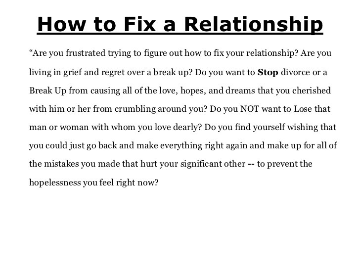 How To Fix A Broken Relationship Quotes
 How to Fix a Relationship While Getting Back To her