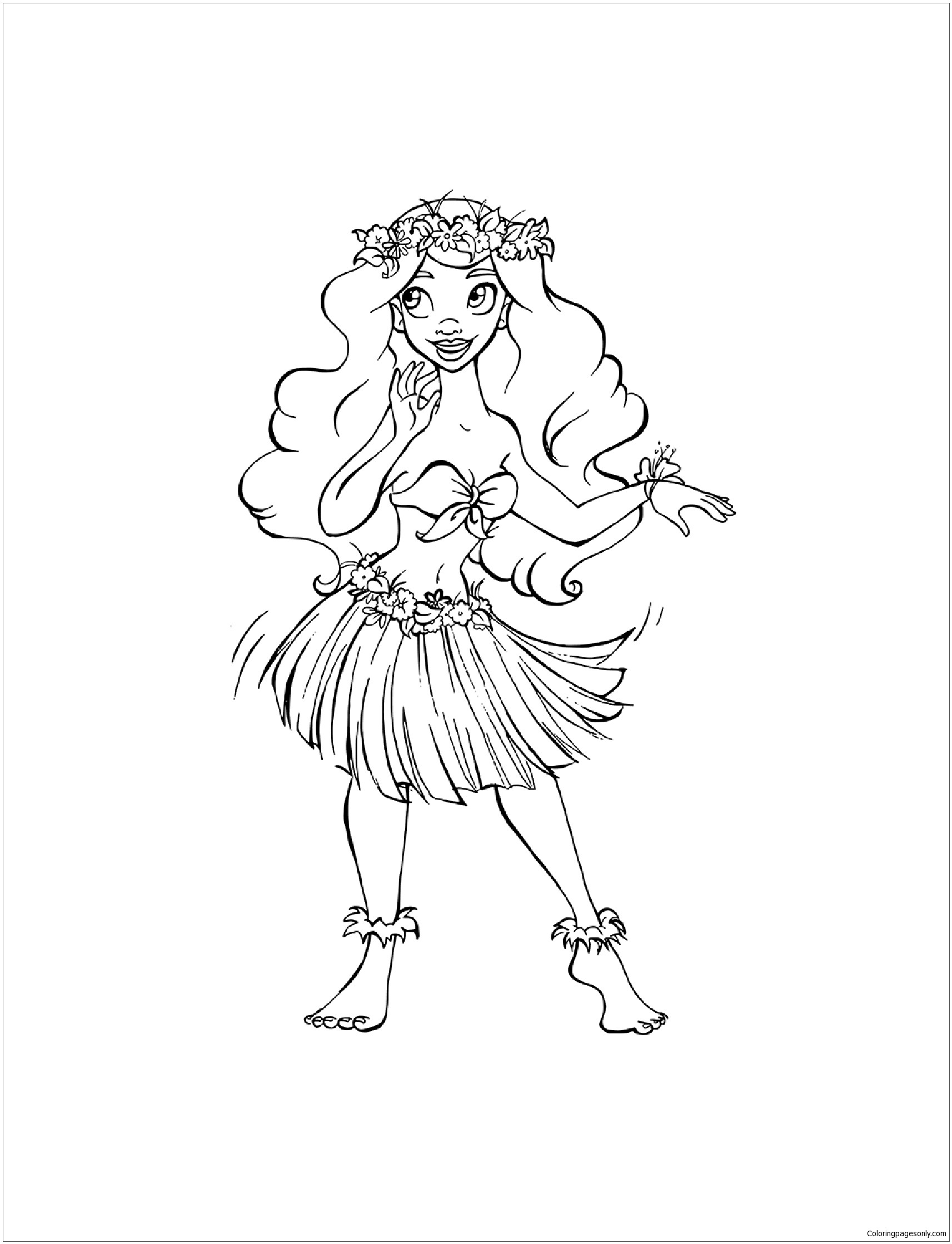 Hula Girls Coloring Pages
 Hula Girl Coloring Page Free Coloring Pages line