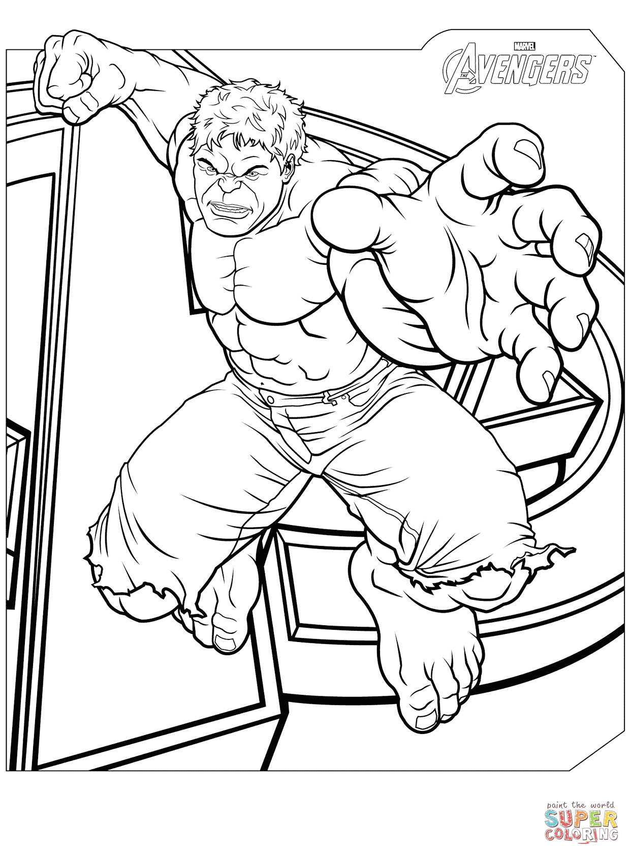 Hulk Printable Coloring Pages
 Avengers Hulk coloring page