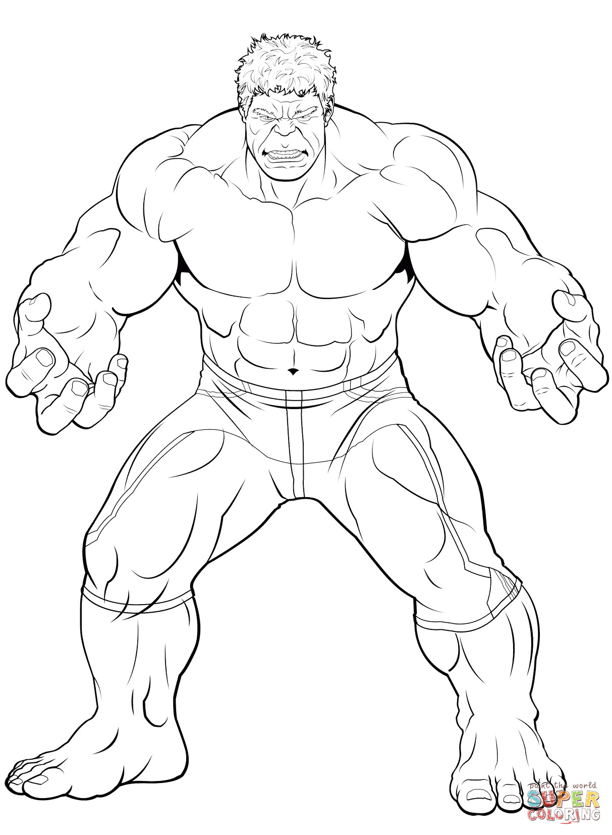 Hulk Printable Coloring Pages
 Avengers The Hulk coloring page