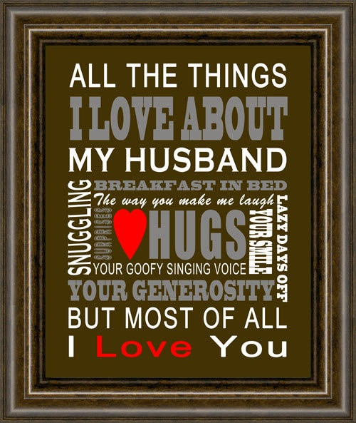 Husband Valentines Gift Ideas
 11x14" Personalized Valentines Day Gift Gifts for Him