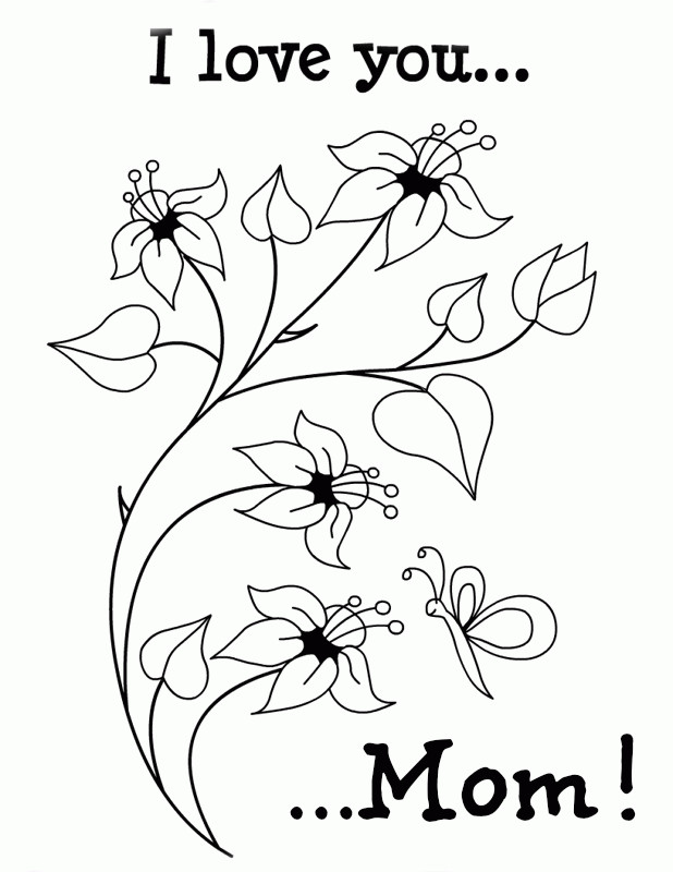 I Love You Mom Coloring Pages
 I Love You Color Pages Coloring Home