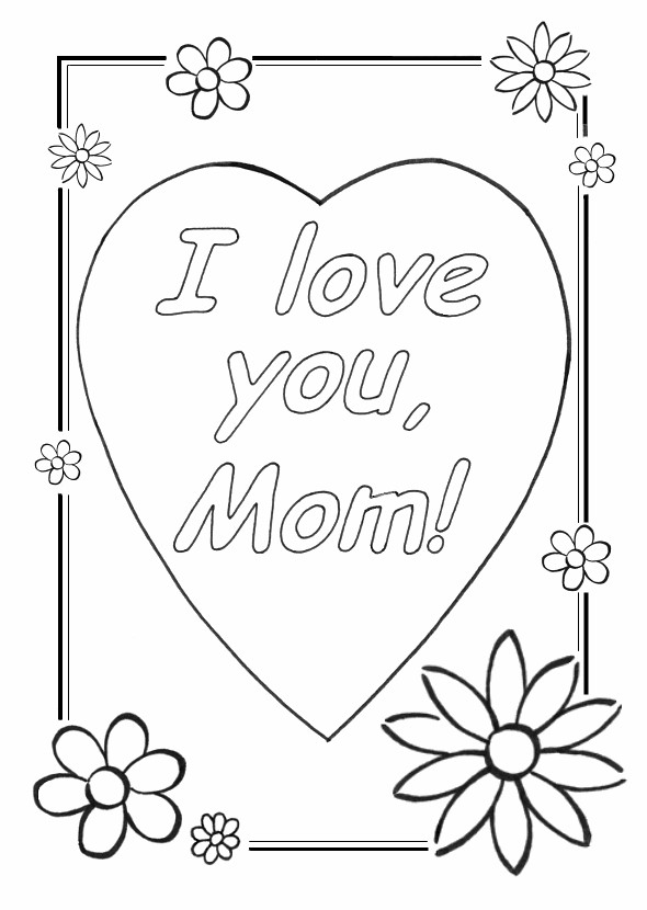 I Love You Mom Coloring Pages
 mothers day i love you mom printable coloring sheet