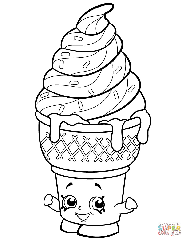 Ice Cream Coloring Pages Printable
 Sweet Ice Cream Dream Shopkin coloring page