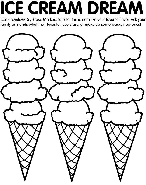 Icecream Cone Coloring Pages
 Ice Cream Coloring Page