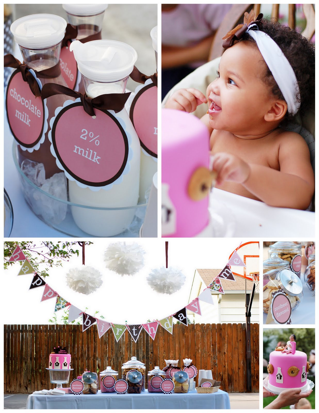 Ideas For 1St Birthday Party
 Kara s Party Ideas Cookies and Milk 1st Birthday
