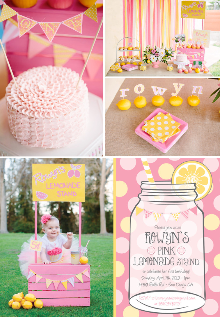 Ideas For 1St Birthday Party
 Kara s Party Ideas Pink Lemonade Girl Summer 1st Birthday