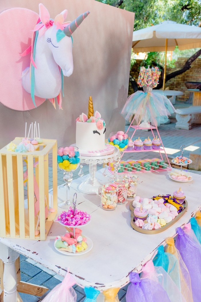 Ideas For A Unicorn Child'S Birthday Party
 Kara s Party Ideas Rainbows and Unicorns Birthday Party