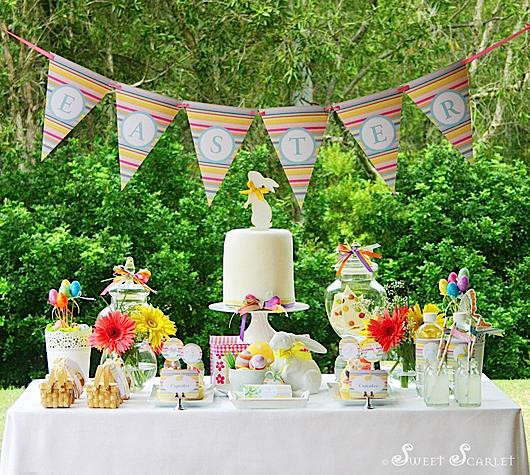 Ideas For Easter Party
 Kara s Party Ideas Easter Dessert Table Decorations