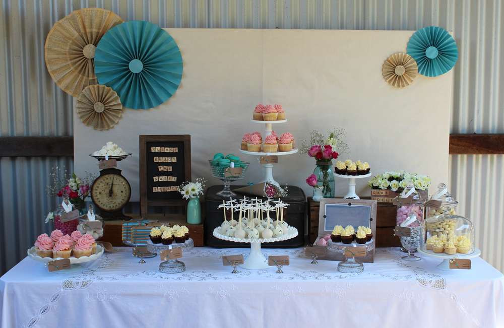 Ideas For Engagement Party At Home
 Vintage Rustic pink and turquoise Engagement Party Ideas