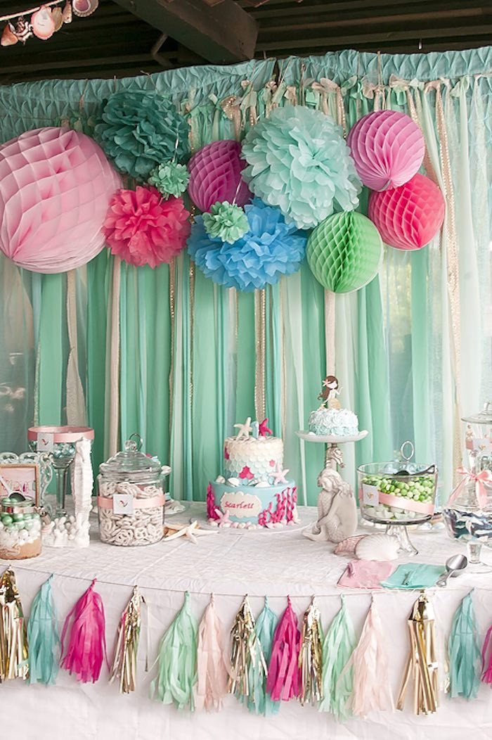 Ideas For First Birthday Party
 Kara s Party Ideas Littlest Mermaid 1st Birthday Party
