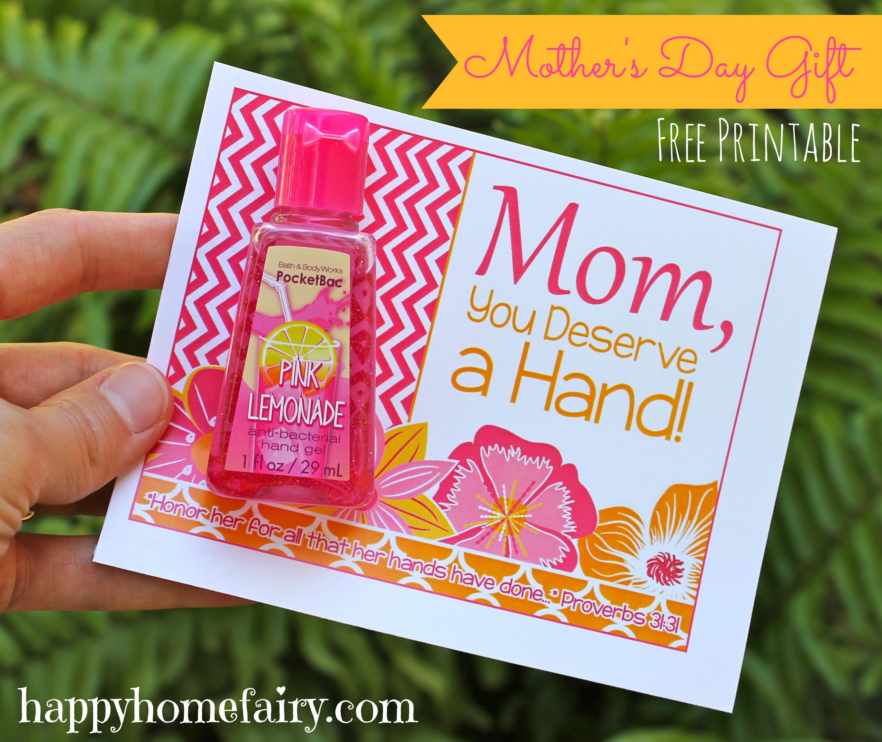 Ideas For Mothers Day Gift
 Easy Mother s Day Gift Idea FREE Printable Happy Home