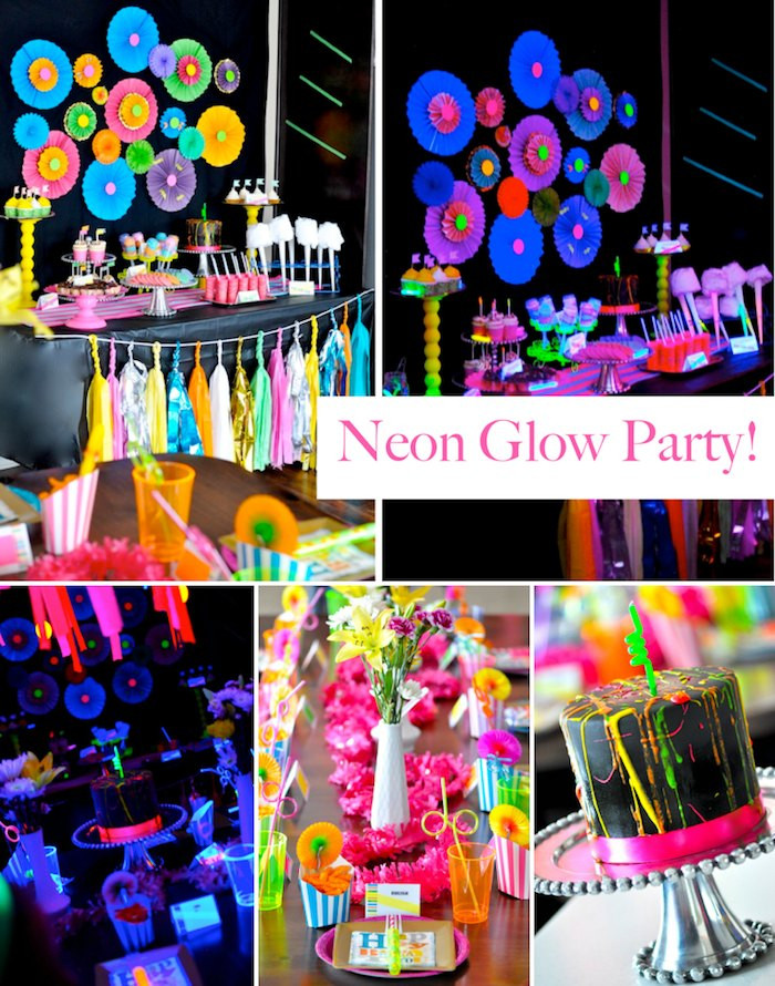 Ideas For Teen Birthday Party
 Kara s Party Ideas Neon Glow In The Dark Teen Birthday