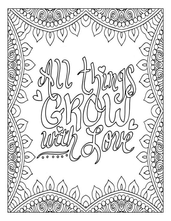 Inspirational Coloring Book
 Motivational Word Art Coloring Page Inspirational Love