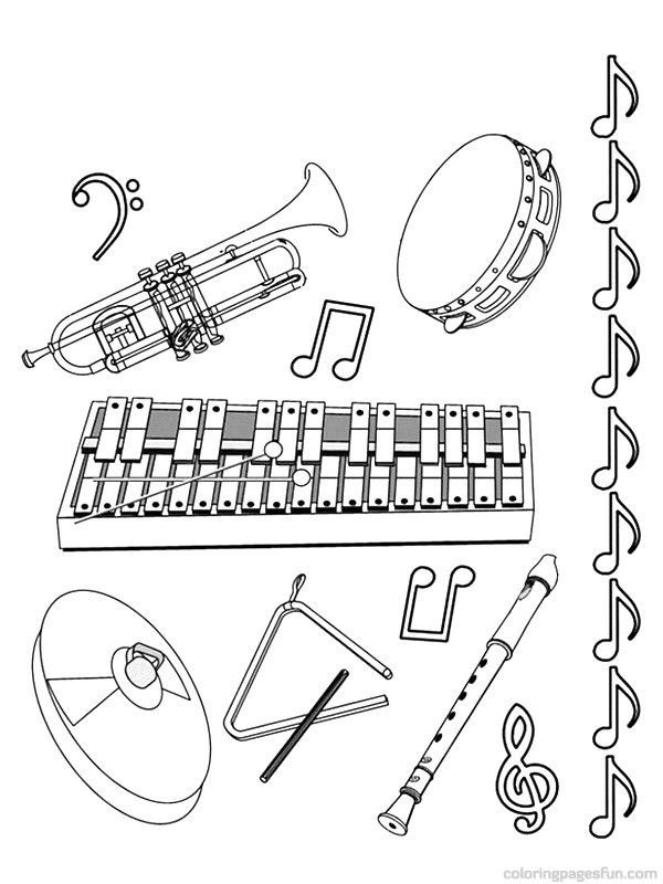 Instrument Coloring Pages For Kids
 Musical Instruments Coloring Pages 11 JAzz