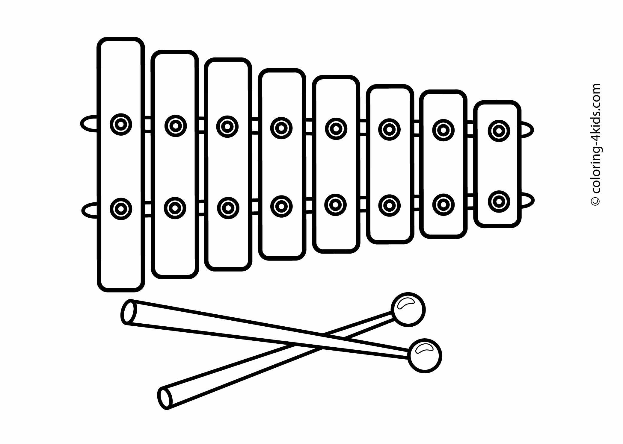 Instrument Coloring Pages For Kids
 Xylophone musical instruments coloring pages for kids
