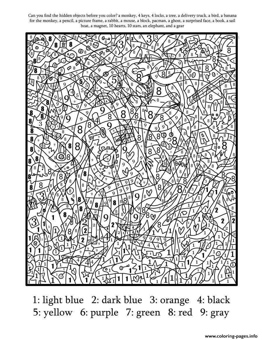 Intricate Coloring Pages For Boys
 Really Hard Difficult Color By Number For Adults Coloring