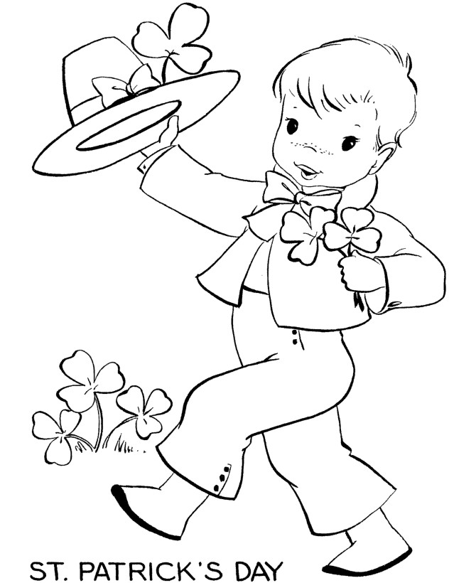 Irish Girl Coloring Pages
 St Patricks Day Coloring Pages Young boy in Irish outfit