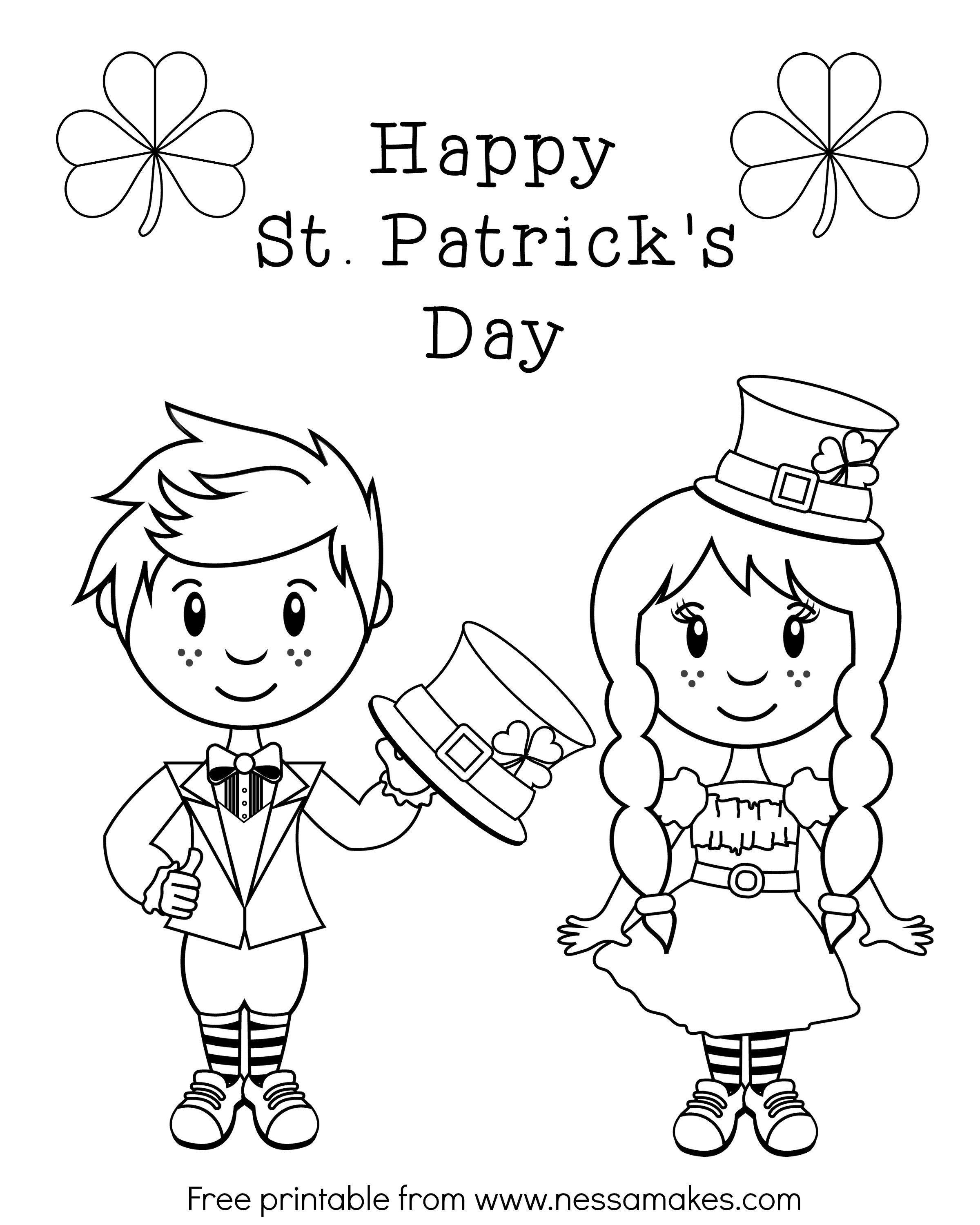 Irish Girl Coloring Pages
 FREE Printable  St Patrick s Day Color Sheet Nessa Makes