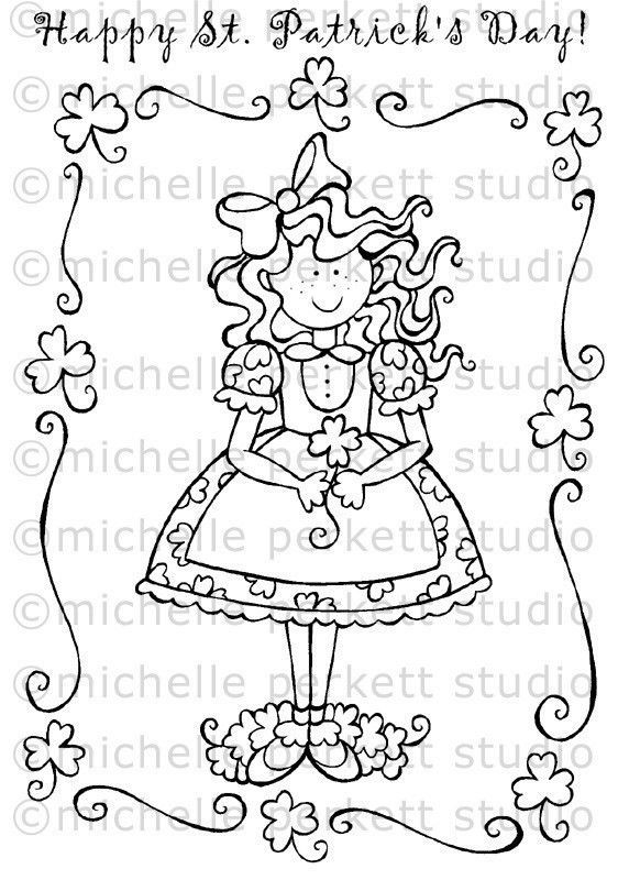 Irish Girl Coloring Pages
 1000 images about Cookie cake stencils & templates on