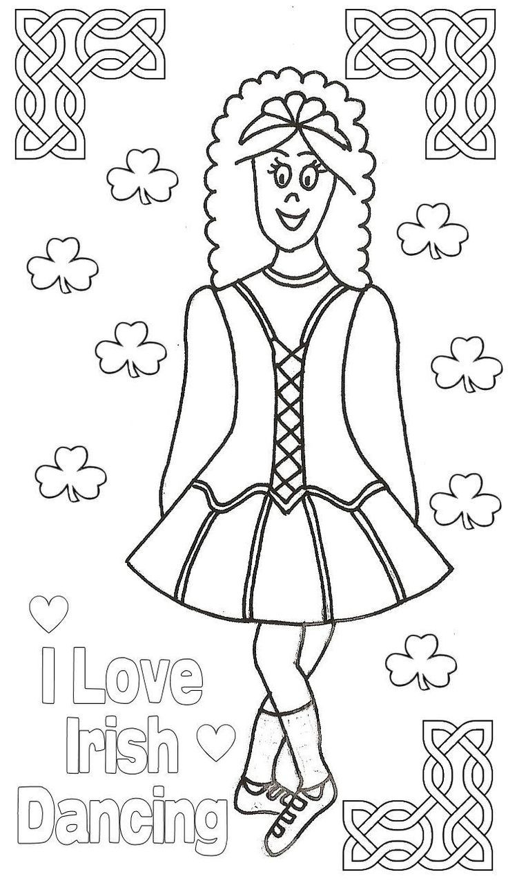 Irish Girl Coloring Pages
 I love Irish Dancing colouring page