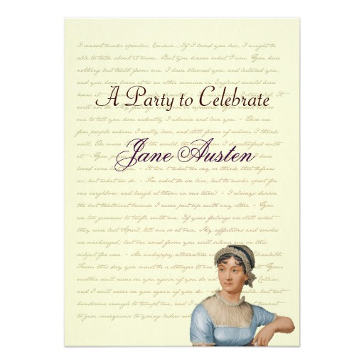 Jane Austen Birthday Quotes
 Jane Austen Party Birthday Celebration Quotes 5x7 Paper