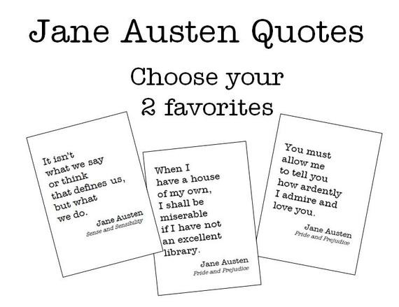 Jane Austen Birthday Quotes
 Items similar to Jane Austen Quotes Set of Two 5x7 OR e