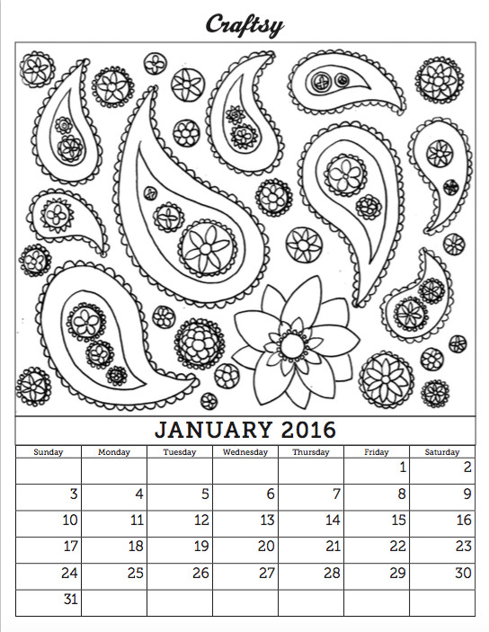 January Coloring Pages Free Printable
 Free Printable January 2016 Coloring Book Calendar