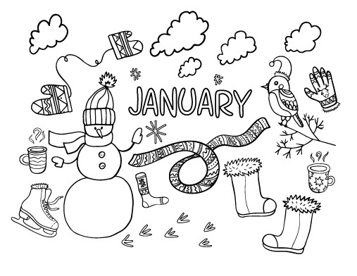 January Coloring Pages Free Printable
 Free January Coloring Page