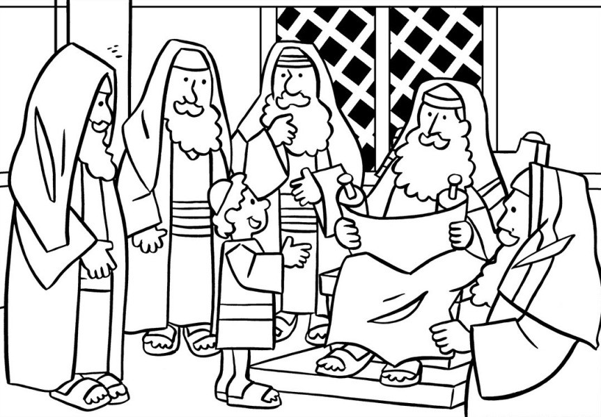 Jesus As A Boy Coloring Pages
 Boy Jesus In The Temple Coloring Page