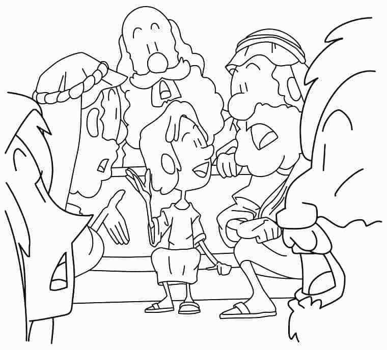 Jesus As A Boy Coloring Pages
 “Young Boy Jesus in the Temple” Coloring Page Luke 2 41