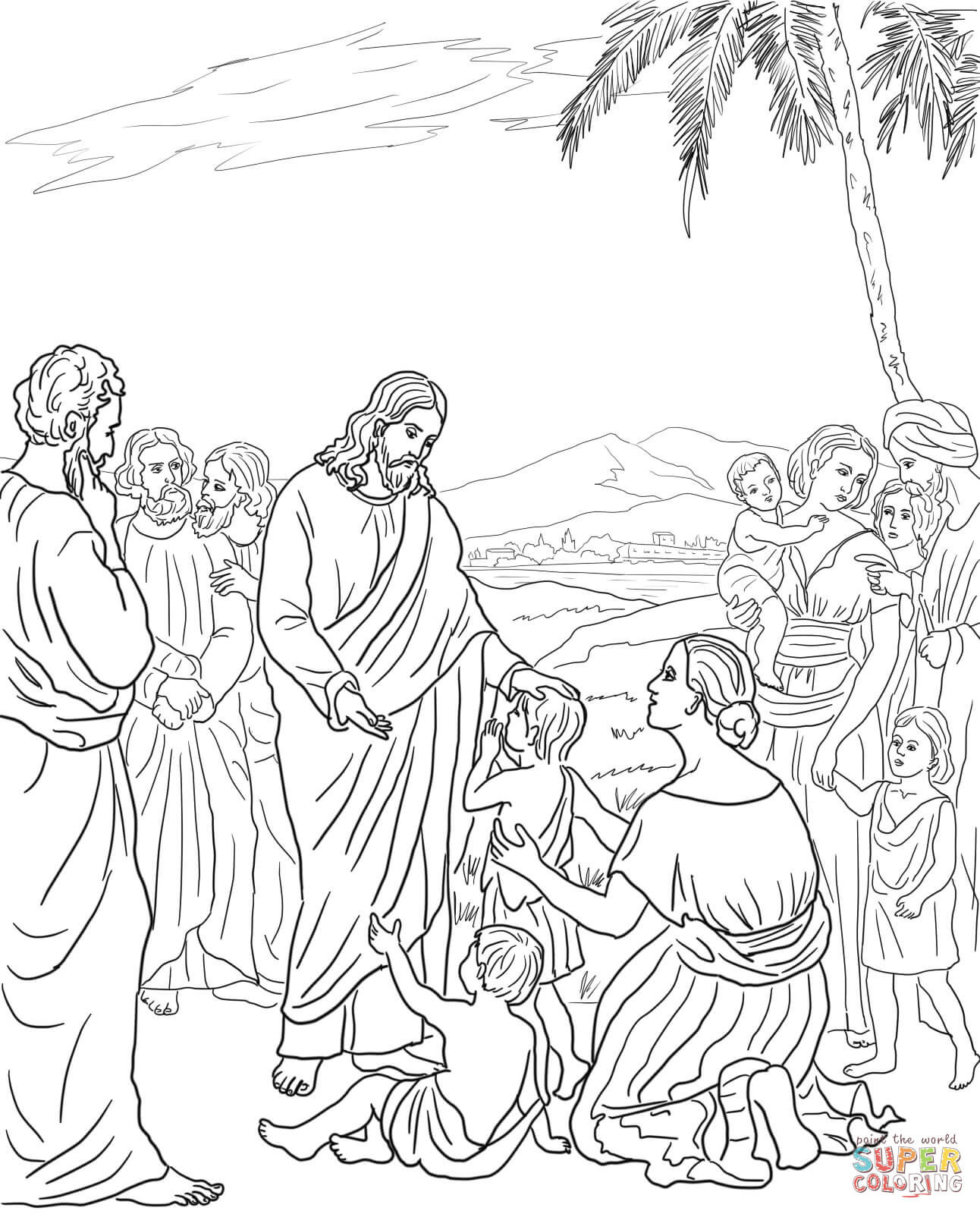 Jesus Coloring Pages For Kids Printable
 Jesus With Little Children Coloring Page Coloring Home