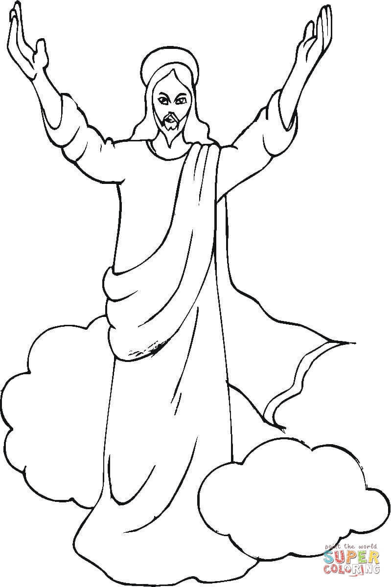 Jesus Coloring Pages For Kids Printable
 Jesus Ascension coloring page