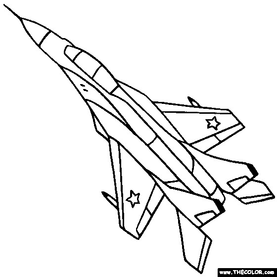 Jet Coloring Pages
 Military Jet Fighter Airplane Coloring Page