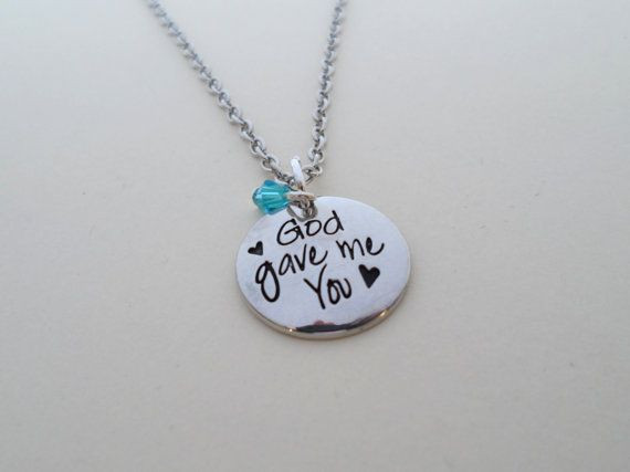 Jewelry Gift Ideas For Girlfriend
 God gave me you Necklace Birthstone Necklace Mother
