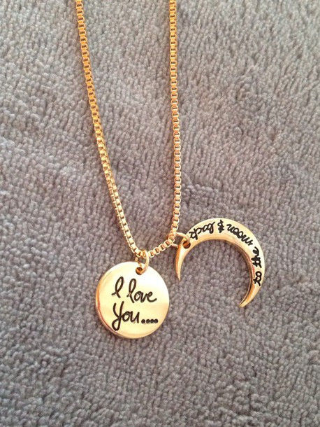 Jewelry Gift Ideas For Girlfriend
 jewels necklace t ideas moon i love you i love you