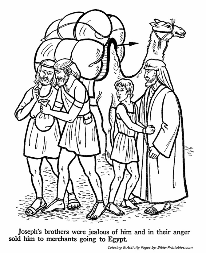 Joseph Sold Into Slavery Coloring Pages
 Joseph sold into bondage Old Testament Coloring Pages