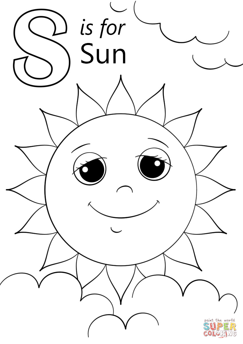 K Coloring Pages
 Letter S is for Sun coloring page