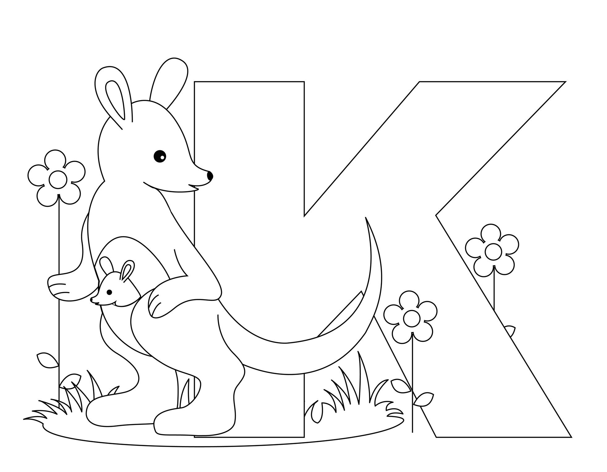 K Coloring Pages
 Free Printable Alphabet Coloring Pages for Kids Best