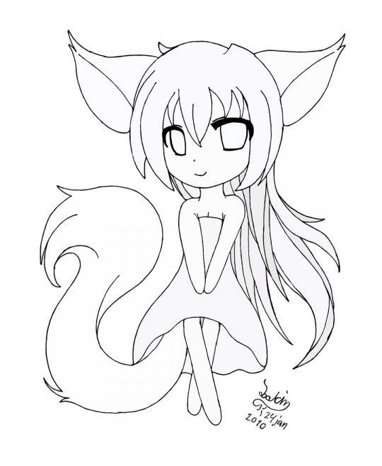 Kawaii Cat Girl Coloring Pages
 Anime printable coloring pages Anime in 2019